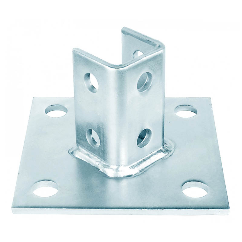 Base plates - with 6 hole collars - for channel - galvanised