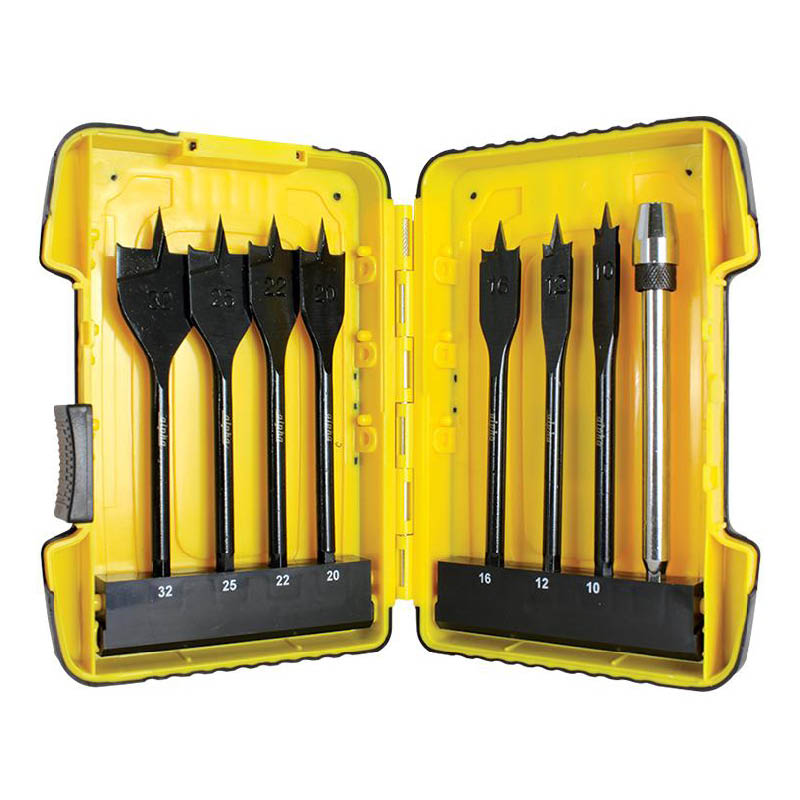 Alpha turbo-bore spade bit kit - 8 piece - for wood - photo
