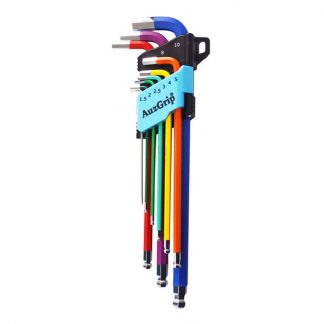 AuzGrip ball point hex key wrench set - 9 piece - SAE imperial - photo