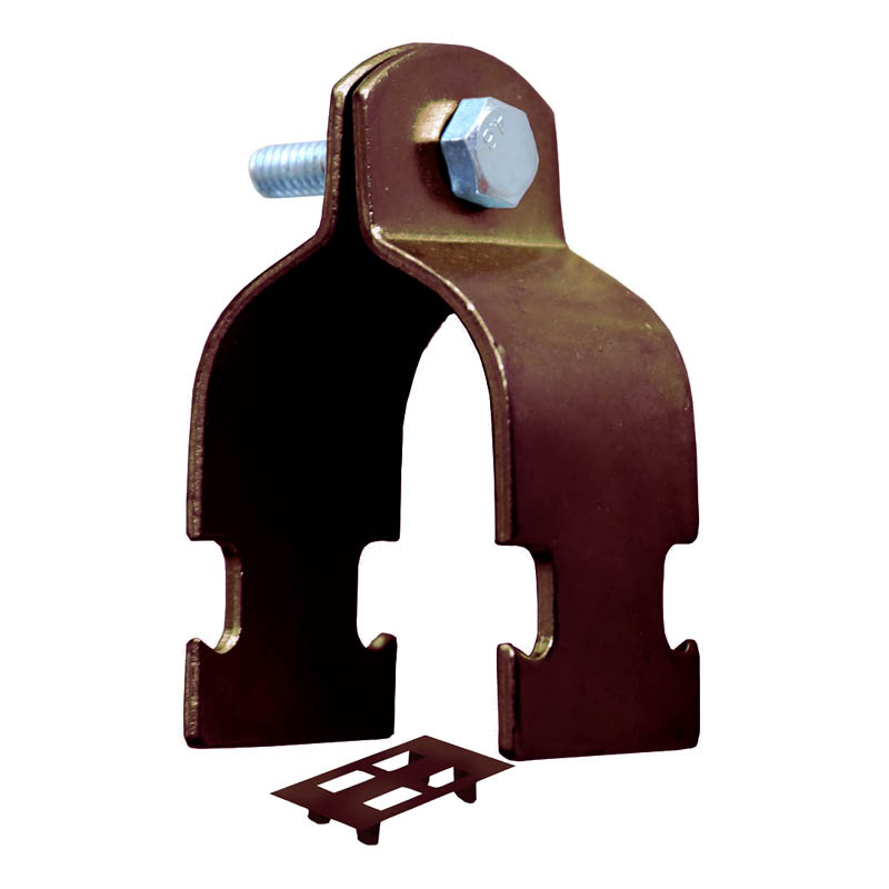 Channel clips - 2 piece clamps with barrier strips - for copper pipe - photo