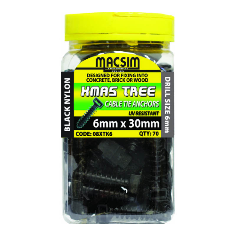 Macsim Xmas tree cable tie anchors - for masonry & wood - pack photo