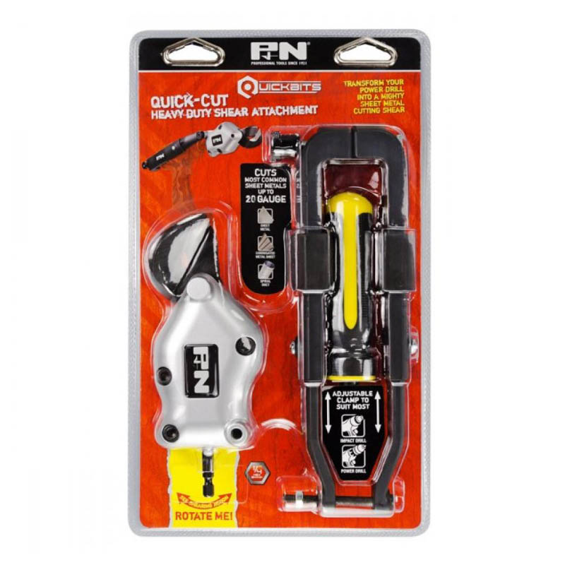 P&N quick-cut heavy duty shears - drill attachment - for cutting sheet metals - pack - photo