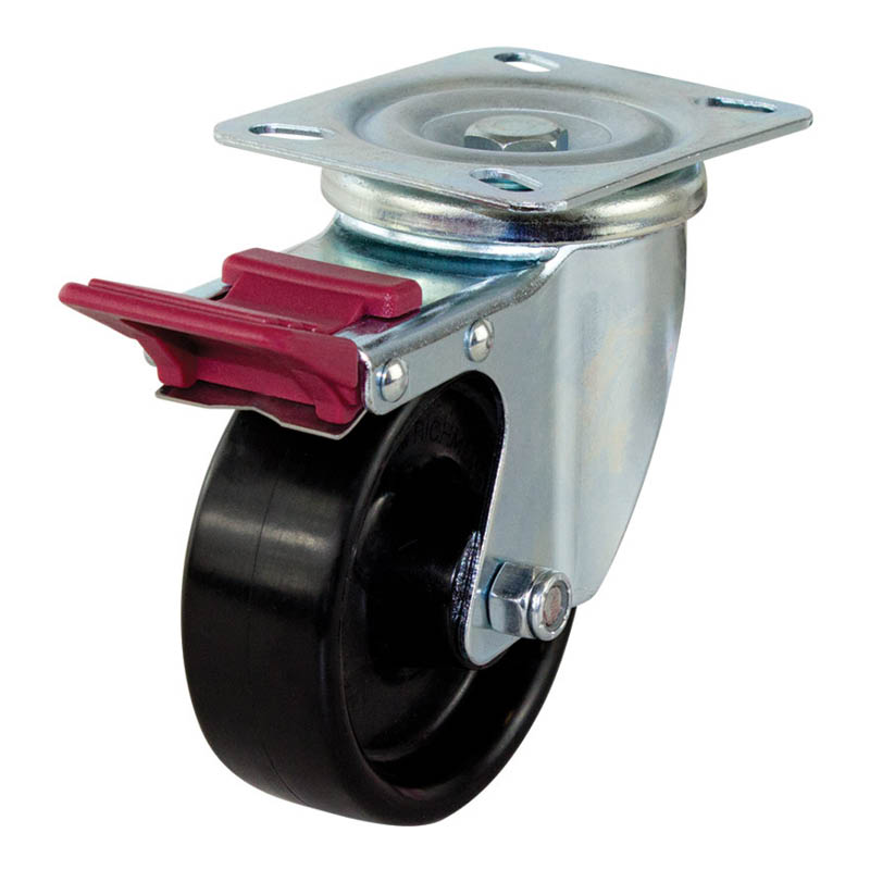 Richmond plate castors - 200kg load capacity - swivel with brake - photo