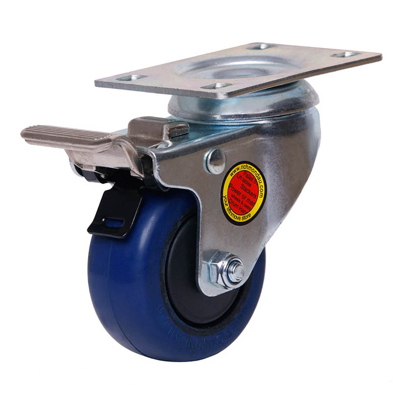 Richmond plate castors - 80kg load capacity - swivel with brake - photo