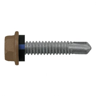 Self drilling screws for metal - hex head - with seal - drill point - painted - photo
