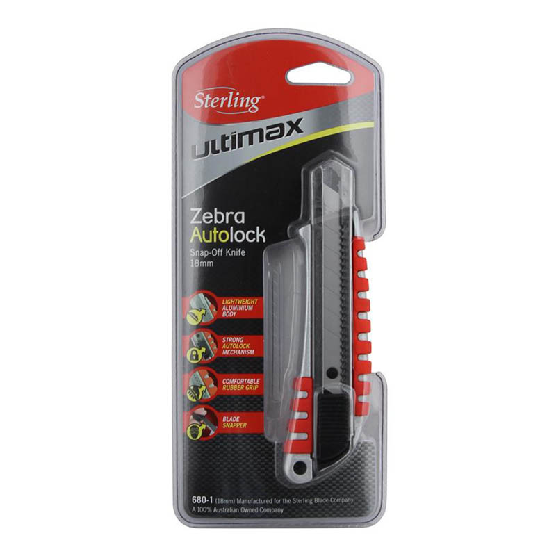 Sterling Ultimax Zebra snap-off cutter - large - with autolock - pack - photo