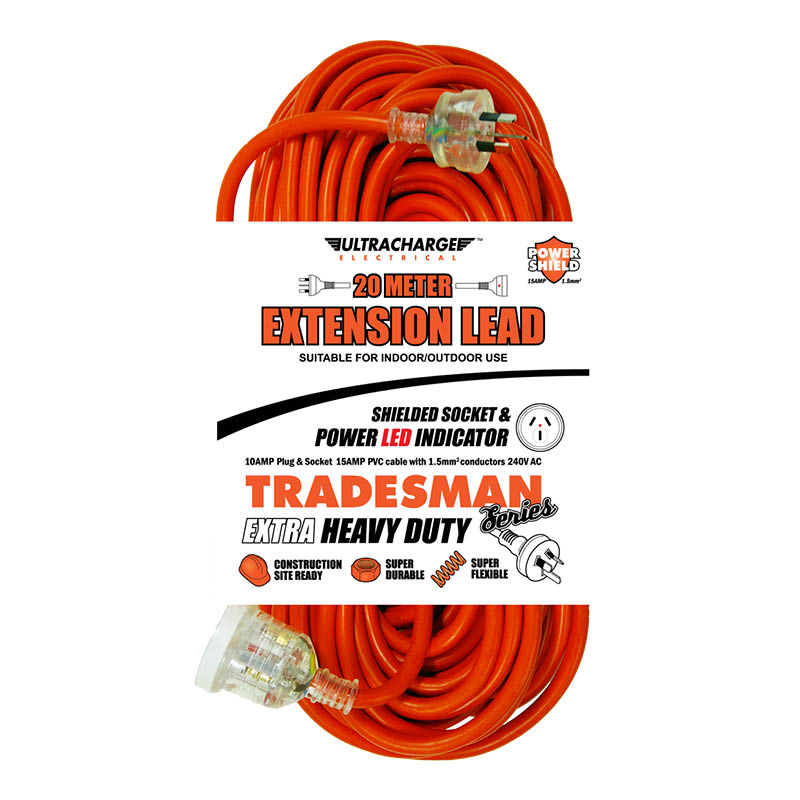 Ultracharge tradesman extension leads - heavy duty - 10Amp plug & socket - photo