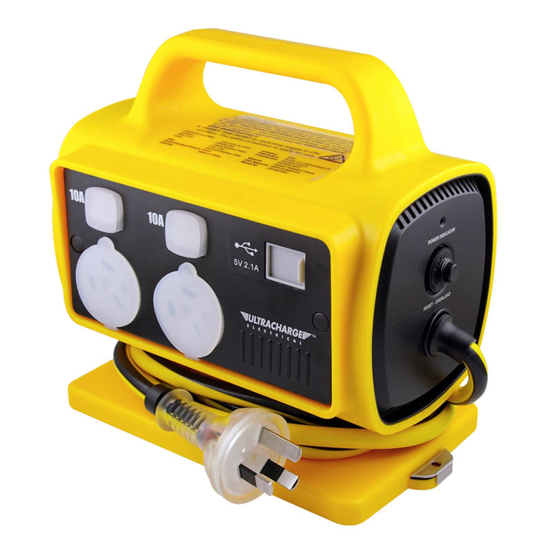Ultracharge safety power block - 5 x outlets & 2 x USB ports photo