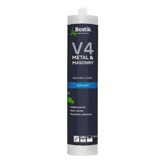 Bostik V4 metal & masonry silicone sealant - white photo