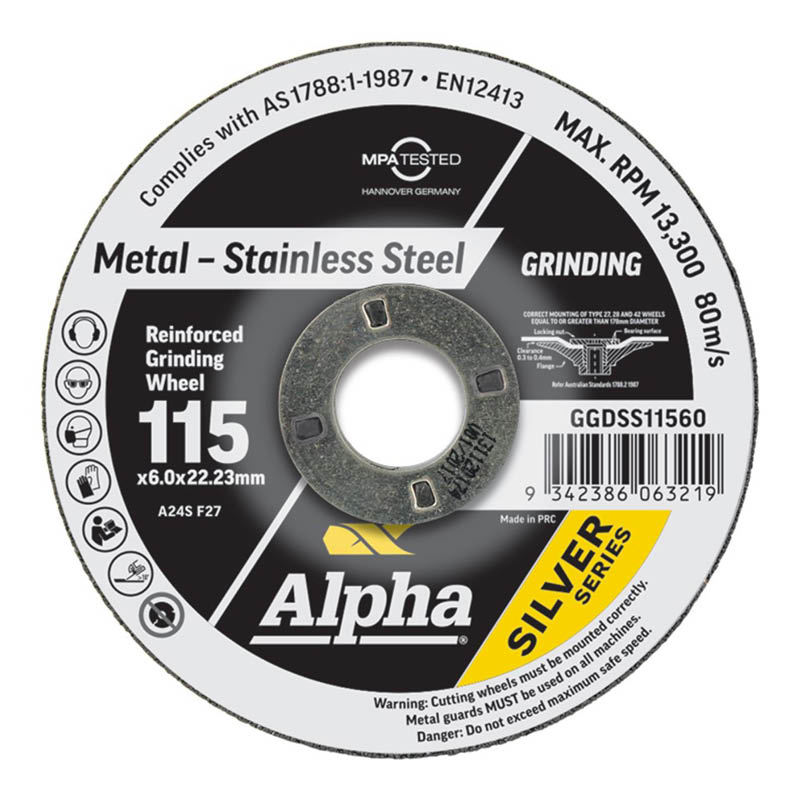 Alpha silver series grinding discs - for stainless steel photo