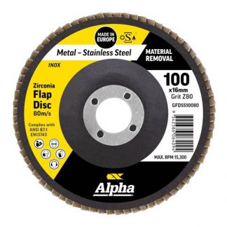 Alpha zirconia flap discs - for stainless steel photo