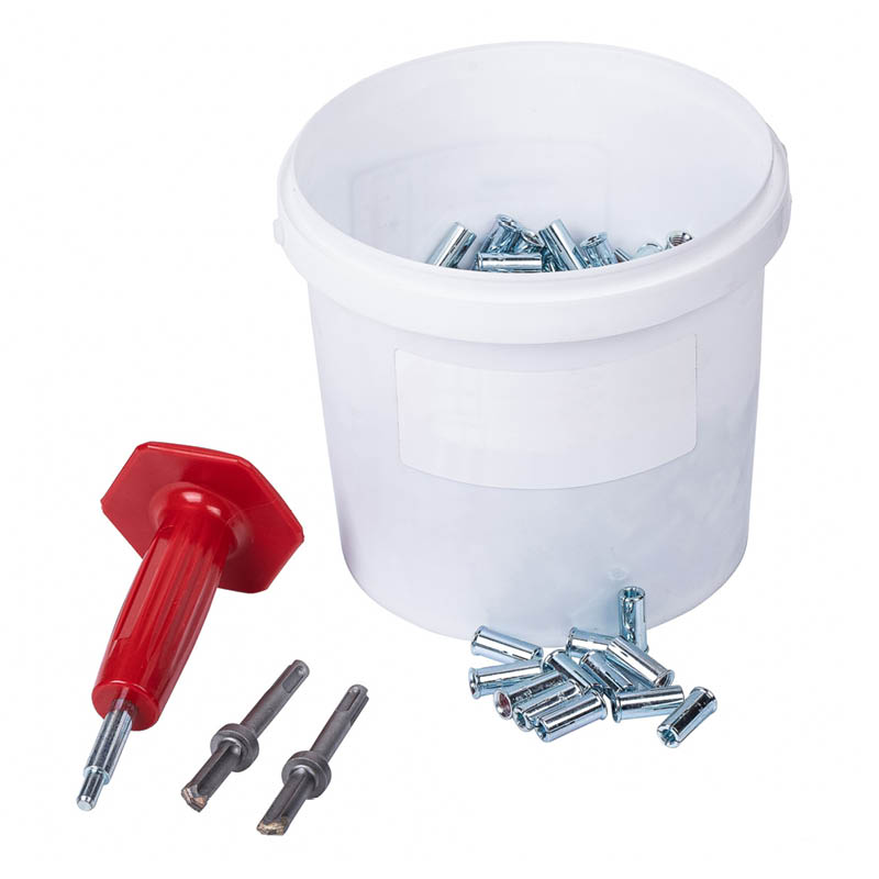 Drop-in anchors - lipped - with drill bits & setting tool photo