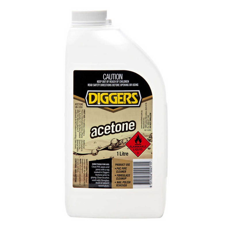 Diggers acetone - for cleaning PVC pipe & fibreglass 1l photo