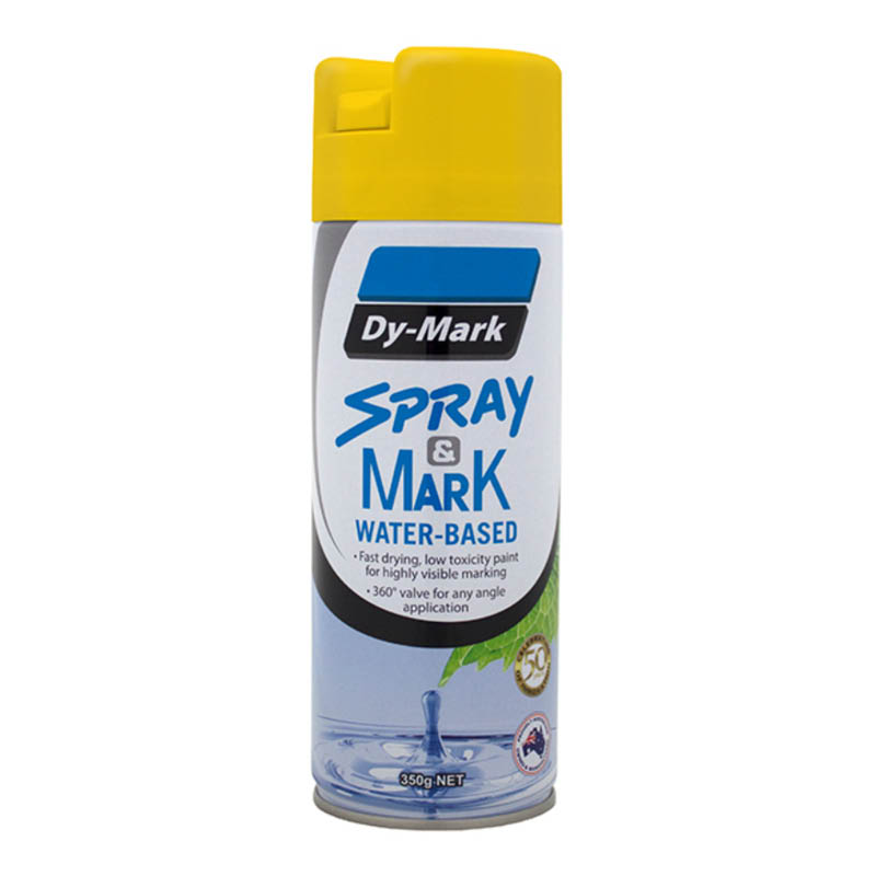 Dy-Mark spray & mark - marking out paint - water based - yellow photo