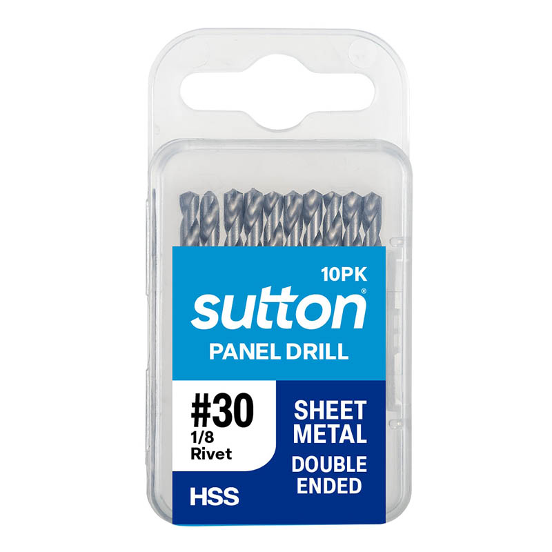Sutton panel drills - double ended rivet drill bits - packaging photo