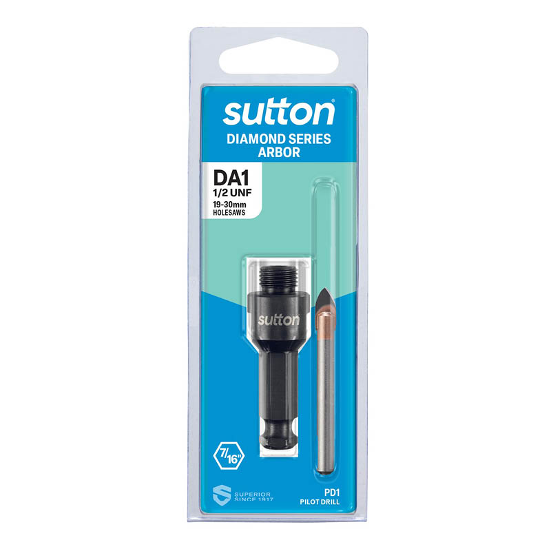 Sutton holesaw arbours - diamond grit - 19-30mm packaging photo