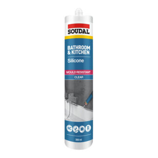 Soudal bathroom & kitchen silicone sealant - translucent photo